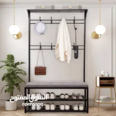  1 شماعة + جزامة  مقعد 3*1 جودة عالية وتحمل ممتاز مصنوعة من معدن متين وقوي يتحمل الأوزان الثقيلة