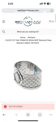  7 GUCCI 112 Twirl 33MM SS White MOP Diamond Pave Women's Watch Gucci 112 YA112511