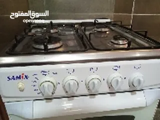  6 فرن غاز سامكس 4 عيون 55*55 سم لون ابيض فل سيفتي