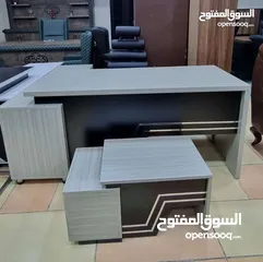  13 مكتب 140*70 مع جانبيه 80*40 وطاولة وسط تفصيل خشب مستورد بسعر المصنع