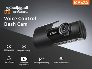  6 كاميرا KAWA Dash Cam جودة عالية وتحكم بالصوت