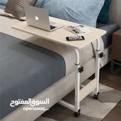  5 طاولات اكل للمرضى بجانب السرير 60 سم طاولة طبية فوق السرير، صينية طعام جانبية للسرير بارتفاع قابل لل
