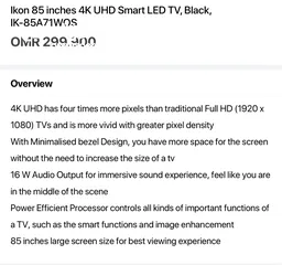  2 85 inch 4k hd tv new, unused