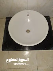  3 DURAVIT  مغسلة  42cm  x 42cm فوق   الرف صحن  مع قاعدة رخام 50cm x 65cm