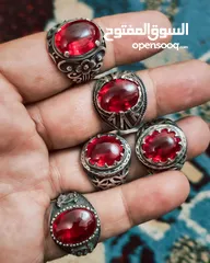  1 خواتم فضه ياقوت مقاسات 22 و 23