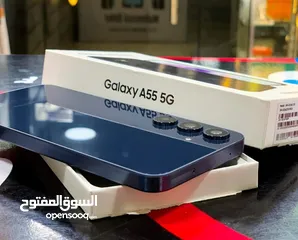  1 مشغل ايام Samsung A55 5G رام 16 جيجا 256 أغراضة والكرتونه الأصلية متوفر توصيل