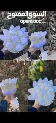  1 باقة مناسبات (عرس او خطبة او لكل محبي ورد الفاوانيا الأبيض الفخم)