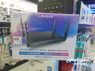  1 Linksys AX6000 mesh wi-fi 6 dual band Router whole home wifi