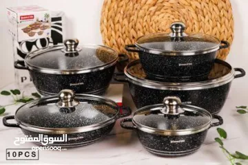  2 طقم طناجر جرانيت ثقيل