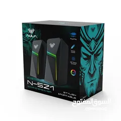  3 سماعات كمبيوتر جيمنغ  مضيئة مميزة  Aula Speaker N-521 Gaming RGB Lights OG