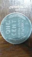  2 عملة معدنية واحد سنت امريكي نادر من عام 1943