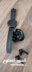  14 سماعة وساعة هواوي الاصليه لون اسود huawei freebids 4i huawei smart watch gt 2