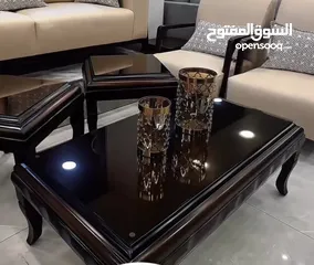  7 طاولات لغرف الضيوف خشب زان