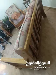  17 طقم موريس سبع مقاعد خشب زان مع طاولة وسط خشب زان مع سجلونة حديد
