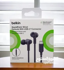  1 Belkin earbuds with usb-c connector