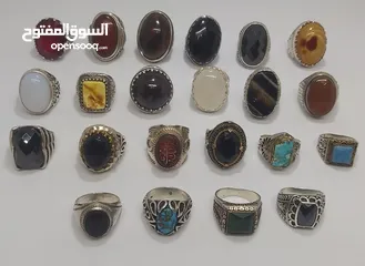  1 خواتم فضه 929 احجار كريمه و أوزان اغلبها خواتم ايرانيه ثقيله..