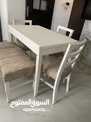  6 طاولة سفرة خشب زان بحاجة فقط لدهان