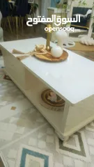  2 طاولة وسط تركي وجه زجاج ماربل