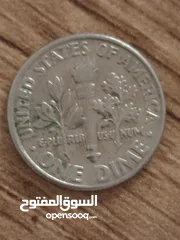 2 بقيمه اعلى بسبب التضخم المالي باميركا ONE DIME الامريكيه من سنة 1998