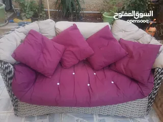  6 طقم راتان 5 مقاعد مستعمل بحالة الجديد