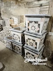  2 احواض زراعة رخام طبيعي