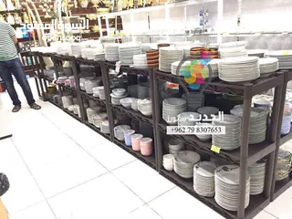  18 رفوف بلاستيك لتخزين المنتجات وعرضها وبيع البضائع عليها