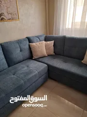  6 كنب زاويه حرف ل بلون تركواز انيق يتحول الى سرير كبير تصميم عملي وعصري بحاله شبه جديد للبيع بالمدينه