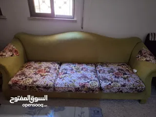  6 كنب للبيع 7 مقاعد لون أخضر باقل سعر وخشب ممتاز