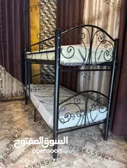  4 تخت مفرد  تخت طابقين وفرشات