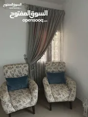  1 Two Single Sofa blue and silver color