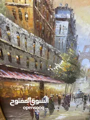  3 لوحة رسم يدوي مع اطار ذهبي