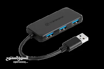  7 موزع  USB HUB عالي السرعة 3.1 و 4 مداخل Transcend HUB 2 Type-A 4 Port USB HUB SuperSpeed 3.0