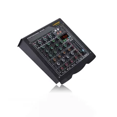  4 مكسر  مع كرت صوت  4 مخارج بدون بور Mini 4 Channel USB Audio Mixer