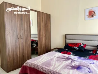  12 لايجار الشهري شقه غرفة وصالة مفروشة بالجرف عجمان سوبر كلاس