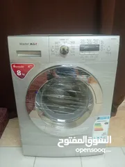  1 غساله ماسترماكس8كيلو1200دورةانفينترموفرةالماءوالكهرباء بحاله ممتازه جدا للبيع استخدام بسيط