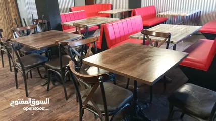  10 اثاث مطاعم بحالة ممتازة شبة جديدة