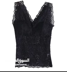  2 Lace flower vest with chest pad for ladies long sleeveless top available now in Oman order now