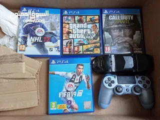  3 ps4pro مع يد التحكم الاصلي مع جميع السلاك مع   شاحن لليد أصلي مستعمل اقل من شهر