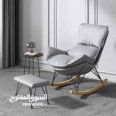  1 كرسي استرخاء اسفنجي هزاز مع مسند أقدام  88*62*73سم