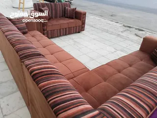  8 عرض خاص كورنر 9 مقاعد مع كنب مزدوجة + بفه + 7 مخدات