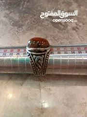  14 خواتم فضه شغل جميل جدا مطعم  بأحجار كريمة عقيق عظم لازوردي