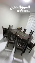  3 طاوله سفره 8 كراسي خشب ثقيل تفصيل