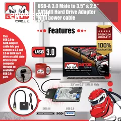  3 USB 3.0 to SATA III Hard Drive Adapter for 2.5" 3.5" HDD SSD with 12V 2A Power