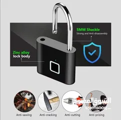  2 قفل حماية (keyless smart) يفتح القفل عن طريق بصمة الاصبع جودة مميزة و حماية قوية