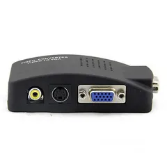  6 AV S-Video RCA VGA Composite Video to VGA Converter Adapter for HDTV DVD Monitor