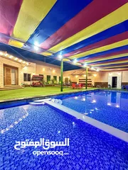  1 مزرعة للايجار اليومي شاليه شالية مميز وشبه مغلق المسبح غير مكشوف نهائي مع تدفئة للبركة وملعب وزرب