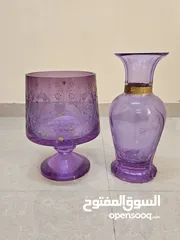  2 crystal glass vase