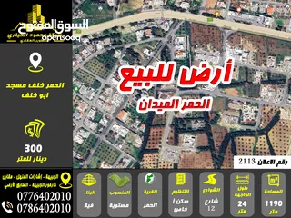 1 رقم الاعلان (2113) ارض مميزة للبيع في منطقة الحمر خلف مسجد عادل ابو خلف