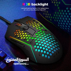  6 REDRAGON M987P-K Reaping Elite Lightweight RGB Gaming Mouse ماوس ريدراجون جديد