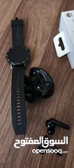  13 سماعة وساعة هواوي الاصليه لون اسود huawei freebids 4i huawei smart watch gt 2